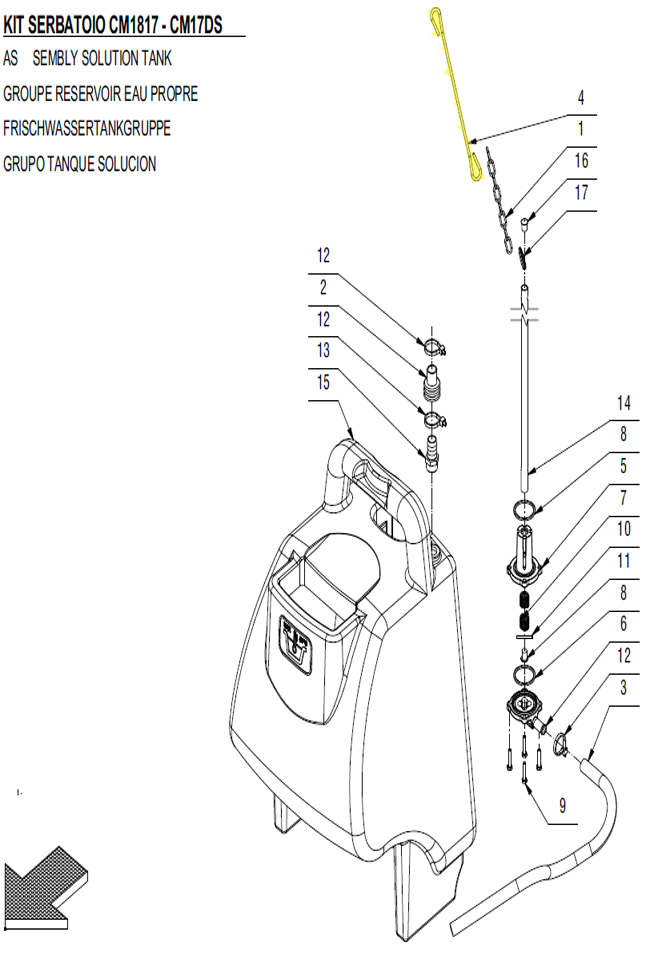 Squeegee Lift Rod