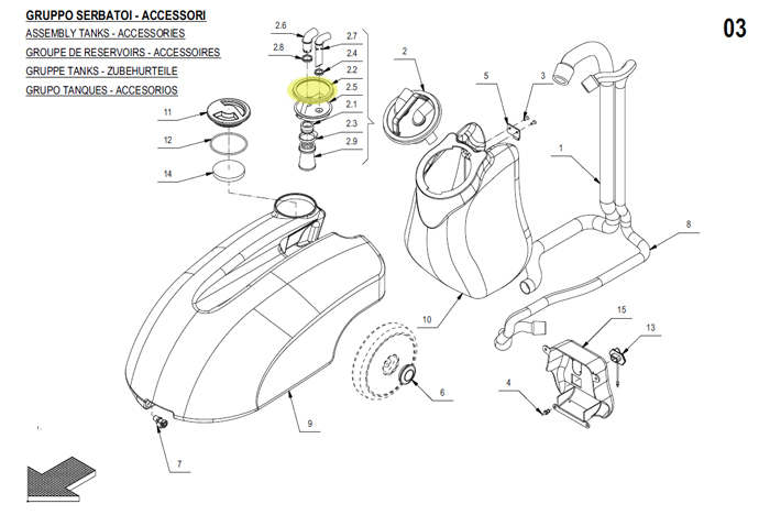 Gasket for dirty tankl