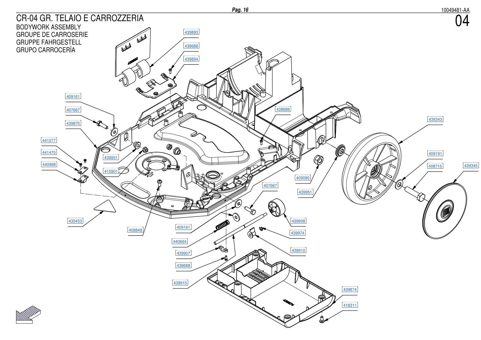 GENIE XS PRE-ASSEMBLY BODY